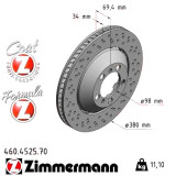 Передний правый тормозной диск 380x34 460452570 Otto Zimmermann Formula Z