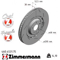 460.4531.75 Zimmermann Formula Z Передний правый тормозной диск 390x38 на PORSCHE MACAN (95B) с двигателем 3.0 S