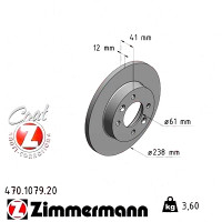 Передний тормозной диск 238x12 470107920 Otto Zimmermann CoatZ