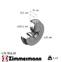 470.1856.00 Zimmermann Задний тормозной барабан 234x76 на RENAULT TWINGO II (CN0_) с двигателем 1.2 16V (CN0K, CN0V)
