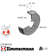 Задній гальмівний барабан 470185920 Otto Zimmermann CoatZ