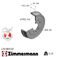 Задній гальмівний барабан 470185920 Otto Zimmermann CoatZ