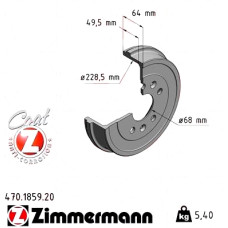 Задній гальмівний барабан 470185920 Otto Zimmermann CoatZ