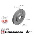 Спортивный передний тормозной диск с перфорацией 259,6x22 Zimmermann Sport Z
