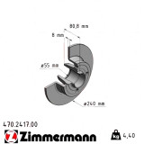 Задний тормозной диск 240x8 470241700 Otto Zimmermann CoatZ