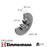 Задний тормозной диск 269,5x10 470242000 Otto Zimmermann CoatZ