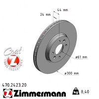 Передний тормозной диск 300x24 470242320 Otto Zimmermann CoatZ