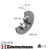 Задний тормозной диск 260x8 470540500 Otto Zimmermann CoatZ