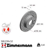 Спортивный передний тормозной диск с перфорацией 236x13 500230452 Otto Zimmermann Sport Z