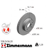 Передний тормозной диск 260x24 530245620 Otto Zimmermann CoatZ