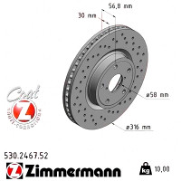 530.2467.52 Zimmermann Sport Z Спортивный передний тормозной диск с перфорацией 316x30 на SUBARU LEVORG с двигателем 1.6 AWD