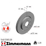 Передній гальмівний диск 272x22 540530320 Otto Zimmermann CoatZ