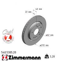 Передній гальмівний диск 272x22 540530520 Otto Zimmermann CoatZ