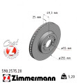 Передній гальмівний диск 255x25 Zimmermann CoatZ