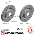 Спортивний передній гальмівний диск з насічками 305x28 Zimmermann Black Z
