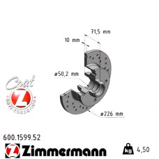 Спортивный задний тормозной диск с перфорацией 226x10 600159952 Otto Zimmermann Sport Z