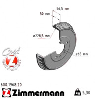 Задній гальмівний барабан 600196820 Otto Zimmermann CoatZ