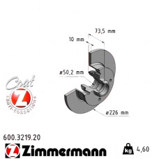 600.3219.20 Zimmermann Задний тормозной диск 226x10 на VW POLO Variant (6V5) с двигателем 1.9 TDI