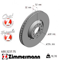 600.3237.75 Zimmermann Formula Z Передний левый тормозной диск 334x32 на VW PASSAT (3B3) с двигателем 4.0 W8 4motion