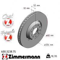 Передний правый тормозной диск 334x32 600323875 Otto Zimmermann Formula Z