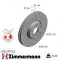 Спортивный передний тормозной диск с перфорацией 328x30 Zimmermann Sport Z