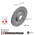 Спортивный задний тормозной диск с перфорацией 320x20 Zimmermann Sport Z